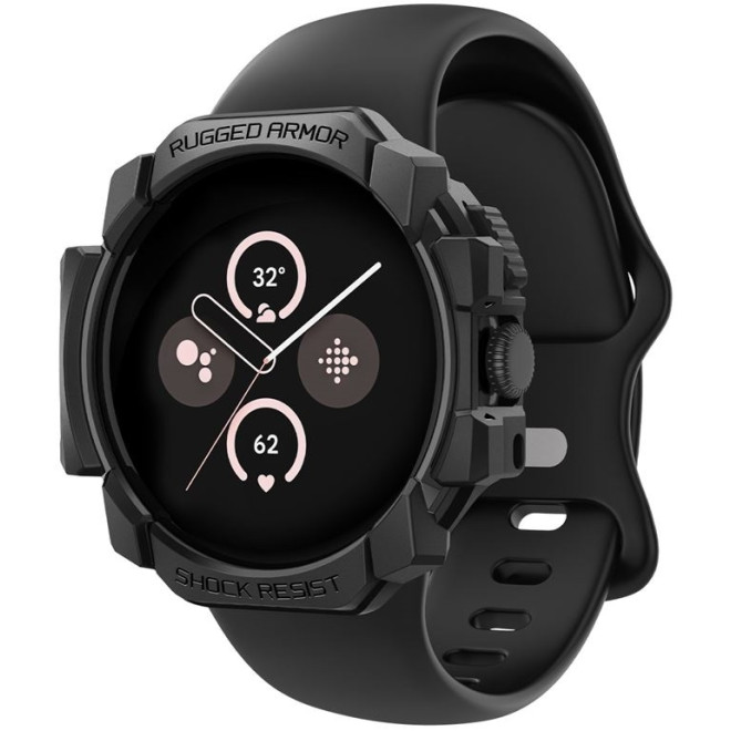 Spigen Rugged Armor - Ανθεκτική Θήκη Σιλικόνης - Google Pixel Watch 3 / 2 / 1 41mm - Matte Black 