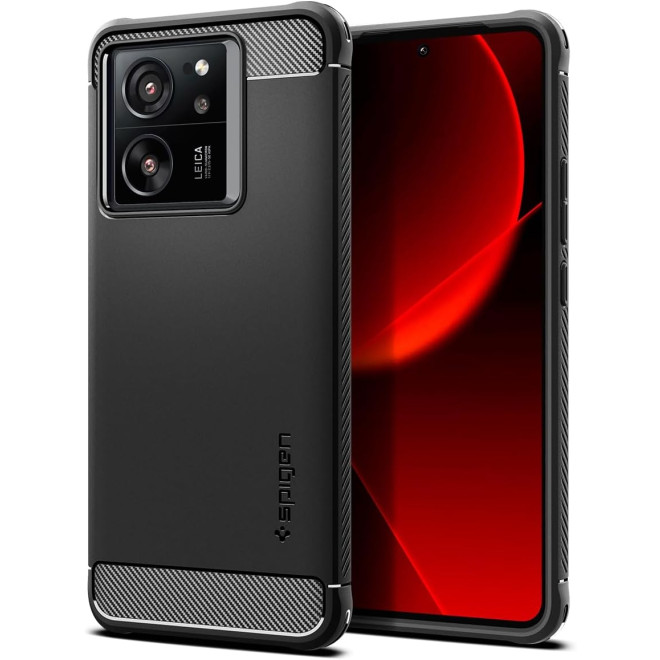 Spigen Rugged Armor - Ανθεκτική Θήκη Σιλικόνης - Xiaomi 13T / 13T Pro - Matte Black