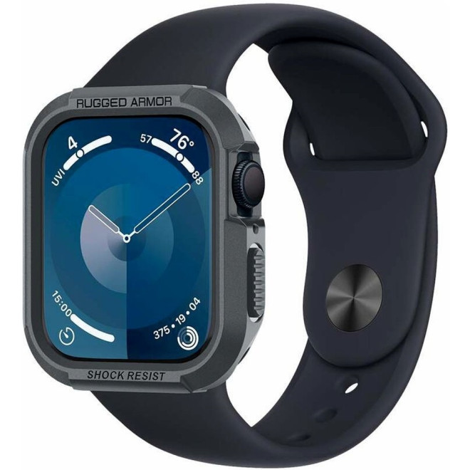 Spigen Rugged Armor - Θήκη Σιλικόνης Apple Watch SE/9/8/7/6/5/4 (45/44mm) - Dark Gray