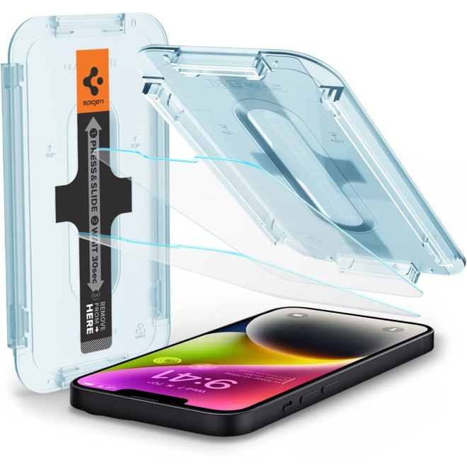 Spigen Tempered Glass GLAS.tR EZ Fit - Αντιχαρακτικό Γυαλί Οθόνης Apple iPhone 16e / 14 / 13 / 13 Pro - 2 Τεμάχια