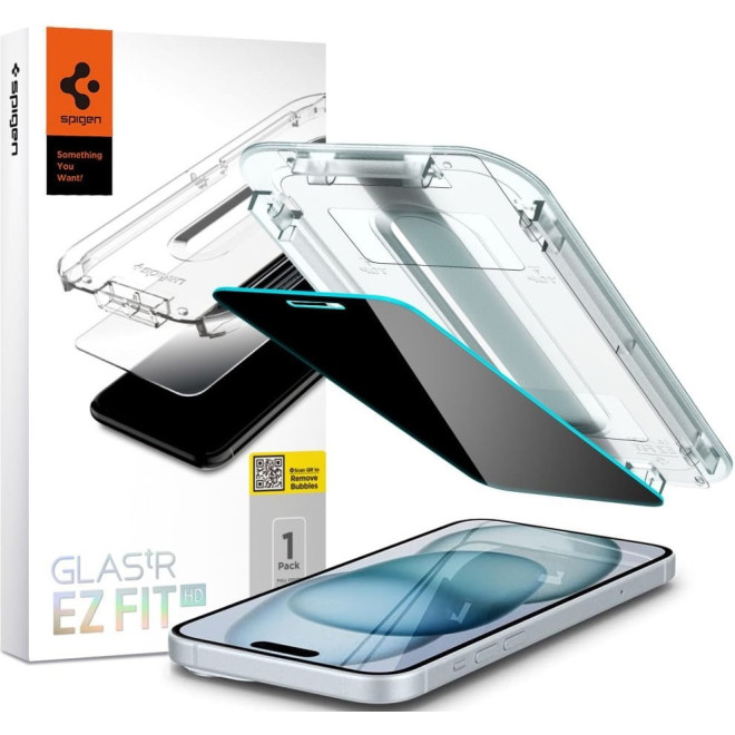 Spigen Tempered Glass GLAS.tR EZ Fit HD Privacy - Αντιχαρακτικό Γυαλί Προστασίας Απορρήτου Οθόνης - Apple iPhone 16 / 15