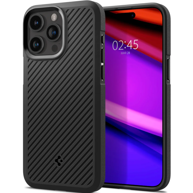 Θήκη Apple iPhone 15 Pro Max - Spigen Core Armor Ανθεκτική Σιλικόνης - Matte Black 