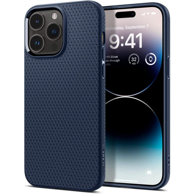 Spigen Θήκη Σιλικόνης Liquid Air - Apple iPhone 14 Pro Max - Navy Blue