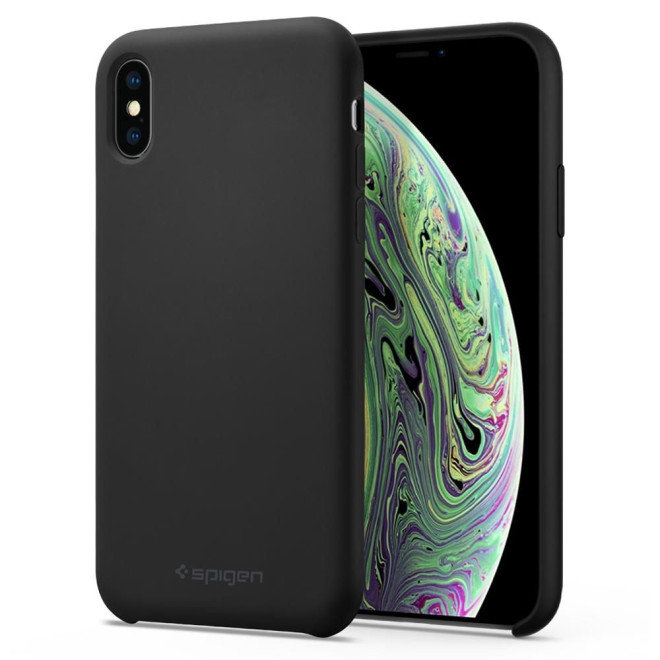 Spigen Silicone Fit - Θήκη iPhone XS Max - Black