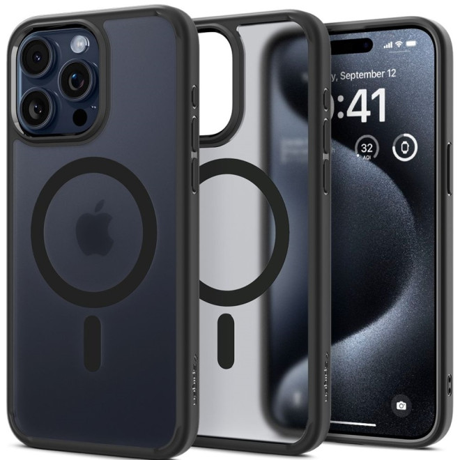 Spigen Ultra Hybrid MagFit - Θήκη MagSafe Apple iPhone 15 Pro - Frost Black
