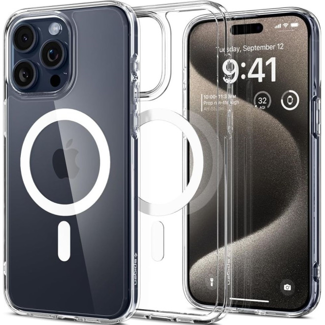 Θήκη Apple iPhone 15 Pro Max - Spigen Ultra Hybrid MagFit με MagSafe - White