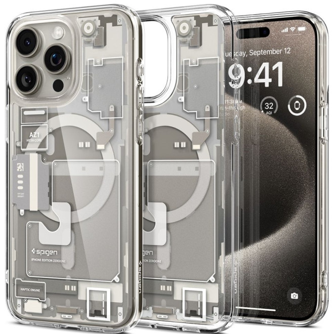 Θήκη Apple iPhone 15 Pro Max - Spigen Ultra Hybrid MagFit με MagSafe - Zero One Natural Titanium