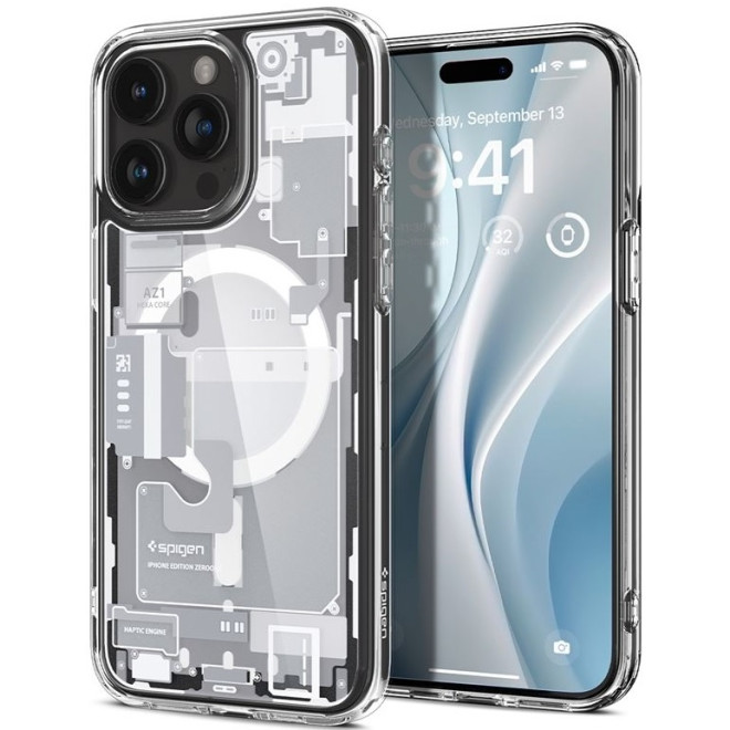 Θήκη Apple iPhone 15 Pro Max - Spigen Ultra Hybrid MagFit με MagSafe - Zero One White
