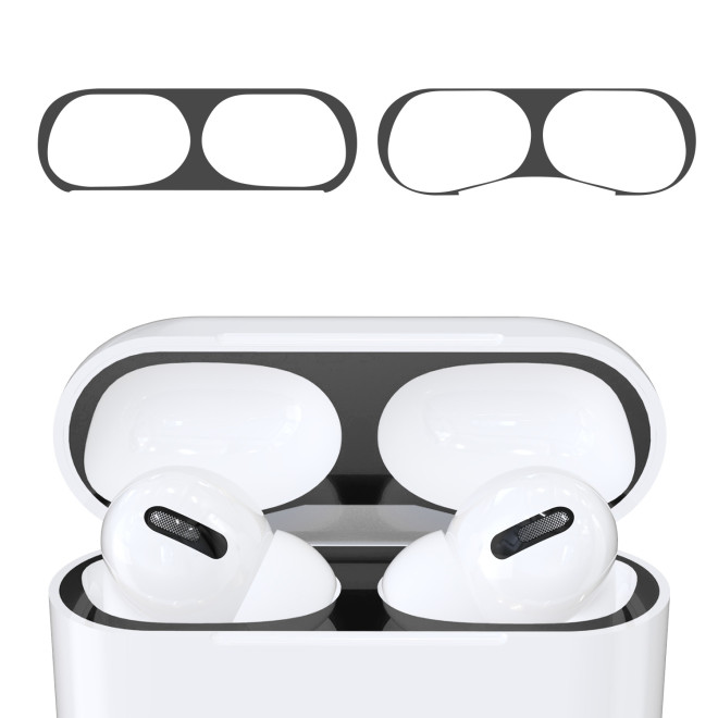 KW Αυτοκόλλητο Sticker για θήκη Apple AirPods Pro 1st Gen - Black - 2 Τεμάχια