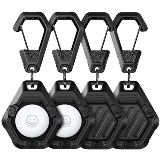 Supcase Unicorn Beetle Pro - Ανθεκτική Θήκη / Μπρελόκ Σιλικόνης Apple AirTag - 4 Τεμάχια - Black