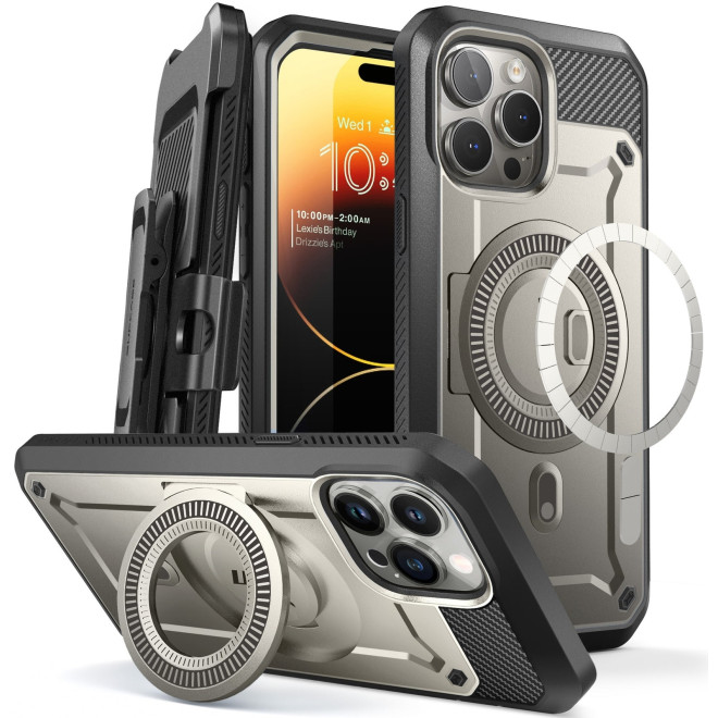 Supcase Unicorn Beetle Pro Mag - Ανθεκτική Θήκη MagSafe - Apple iPhone 15 Pro - Titan Gray