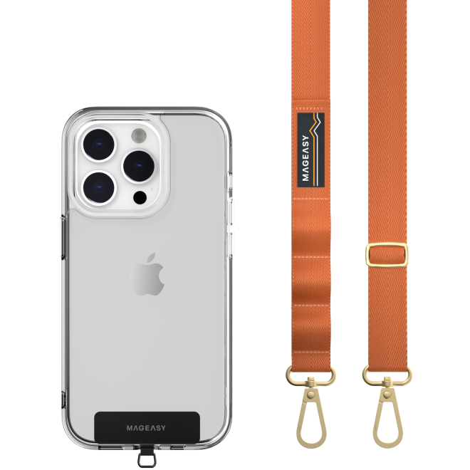 SwitchEasy MagEasy Sling Strap & Strap Card 20mm - Αποσπώμενο Λουράκι Λαιμού για Θήκες Κινητών iPhone - Orange