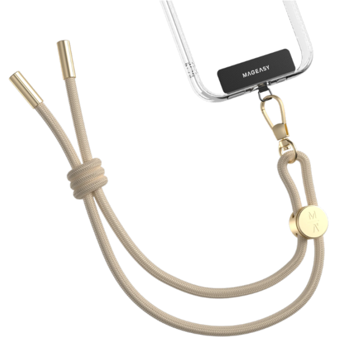 SwitchEasy MagEasy Wrist Strap & Strap Card 6.0mm - Αποσπώμενο Λουράκι Χειρός για Θήκες Κινητών iPhone - Beige