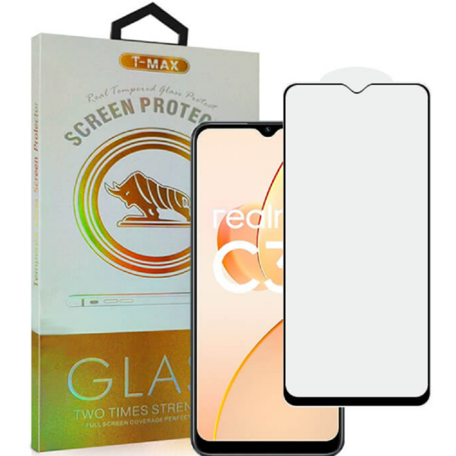 T-Max Premium 3D Tempered Glass Full Glue Fluid Despensing - Αντιχαρακτικό Γυαλί Οθόνης Realme C31 - Black
