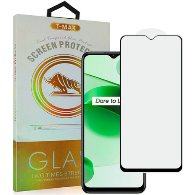 T-Max Premium 3D Tempered Glass Full Glue Fluid Despensing - Αντιχαρακτικό Γυαλί Οθόνης Realme C35 - Black