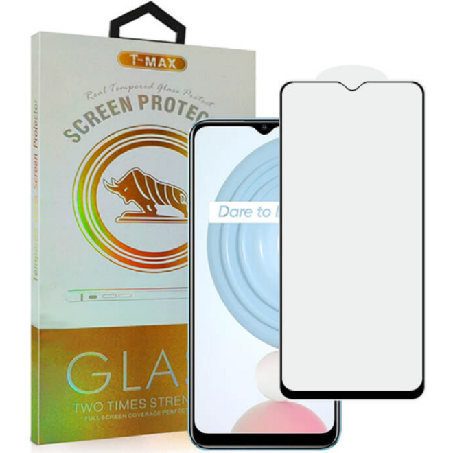 T-Max Premium 3D Tempered Glass Full Glue Fluid Despensing - Αντιχαρακτικό Γυαλί Οθόνης Realme C21 - Black