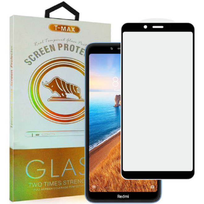 T-Max Premium 3D Tempered Glass Full Glue Fluid Despensing - Αντιχαρακτικό Γυαλί Οθόνης Xiaomi Redmi 7A - Black