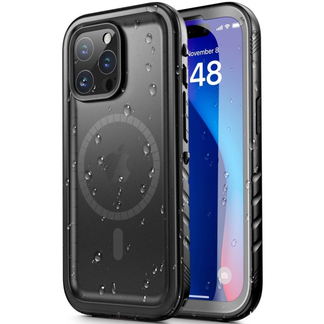 Θήκη Apple iPhone 15 Pro Max - Tech-Protect 360 Shellbox IP68 Ανθεκτική Αδιάβροχη MagSafe - Black