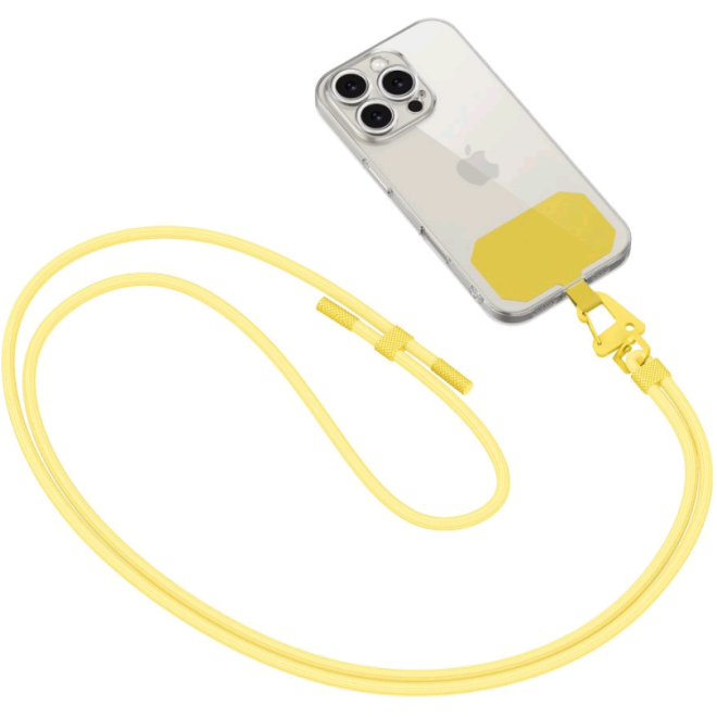 Tech-Protect C5S Rope Crossbody Strap - Αποσπώμενο Λουράκι Λαιμού για Θήκες Κινητών / Smartphones - Lemon