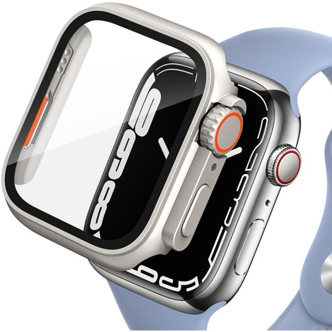 Tech-Protect Defence360 - Θήκη με Tempered Glass Apple Watch 9 / 8 / 7 (45mm) - Titanium / Orange