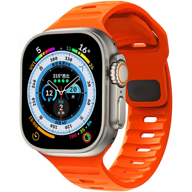 Tech-Protect Iconband Line - Λουράκι Σιλικόνης Apple Watch Ultra2/Ultra1/SE/10/9/8/7/6/5/4 (49/46/45/44mm) - Orange45/44mm) - Orange