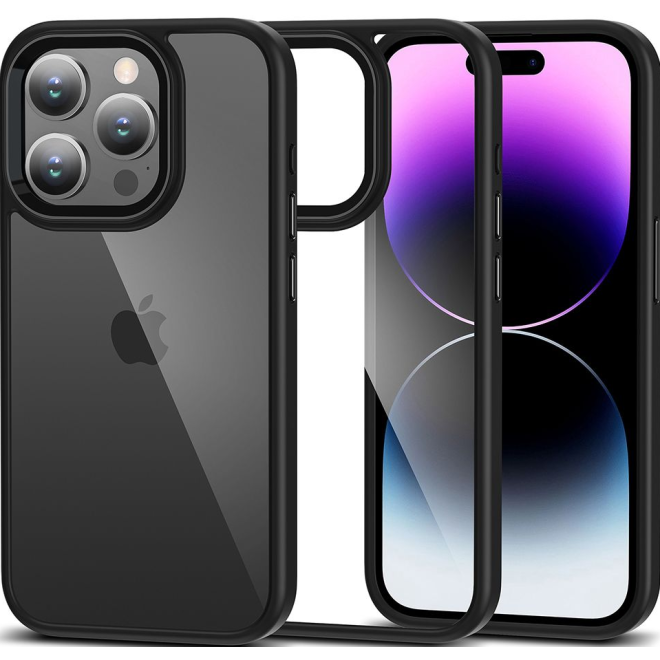 Tech-Protect MagMat - Σκληρή Διάφανη Θήκη Apple iPhone 15 Pro Max- Black / Clear