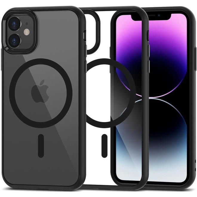 Tech-Protect MagMat - Σκληρή Διάφανη Θήκη MagSafe Apple iPhone 11 - Black / Clear