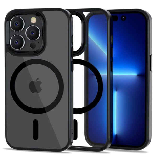 Tech-Protect MagMat - Σκληρή Διάφανη Θήκη MagSafe Apple iPhone 14 Pro Max - Clear / Black