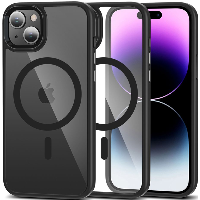 Tech-Protect MagMat - Σκληρή Διάφανη Θήκη MagSafe Apple iPhone 15 - Black / Clear
