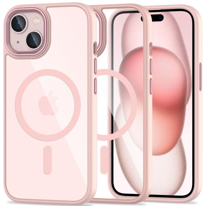 Tech-Protect MagMat - Σκληρή Διάφανη Θήκη MagSafe - Apple iPhone 15 - Pink / Clear