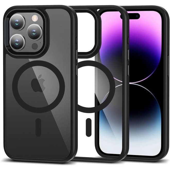 Tech-Protect MagMat - Σκληρή Διάφανη Θήκη MagSafe Apple iPhone 15 Pro - Black / Clear  Tech-Protect MagMat - Σκληρή Διάφανη Θήκη MagSafe Apple iPhone 15 Pro - Black / Clear
