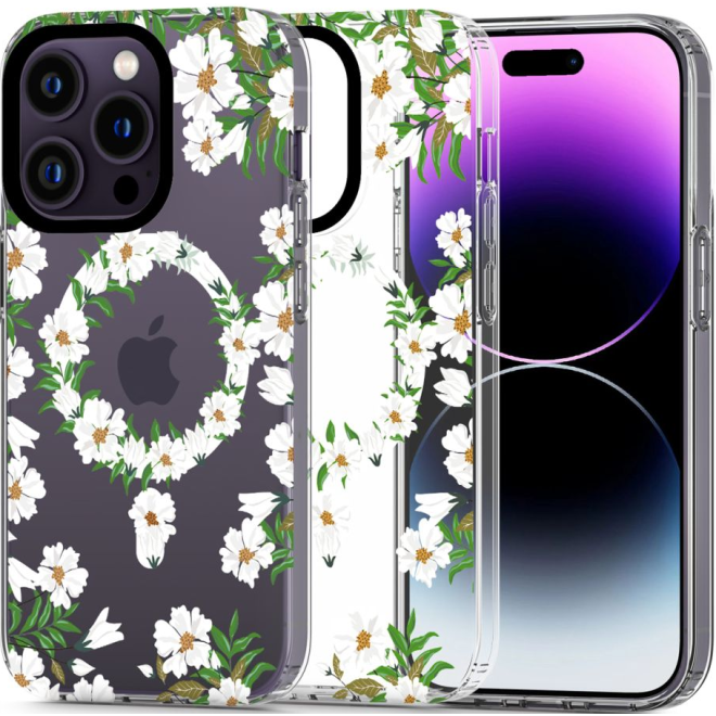 Tech-Protect MagMood - Σκληρή Θήκη MagSafe Apple iPhone 13 Pro Max - White Daisy