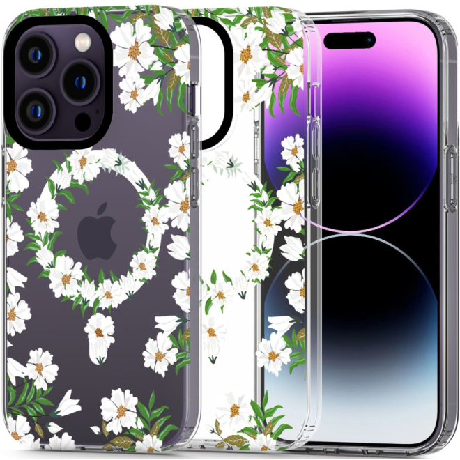Tech-Protect MagMood - Σκληρή Θήκη MagSafe Apple iPhone 14 Pro - White Daisy