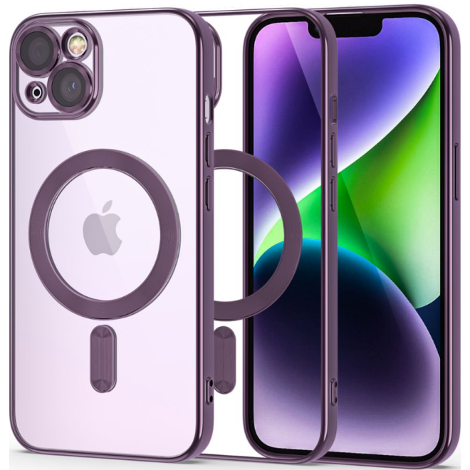 Tech-Protect MagShine - Διάφανη Θήκη Σιλικόνης MagSafe με Πλαίσιο Κάμερας - Apple iPhone 14 - Violet