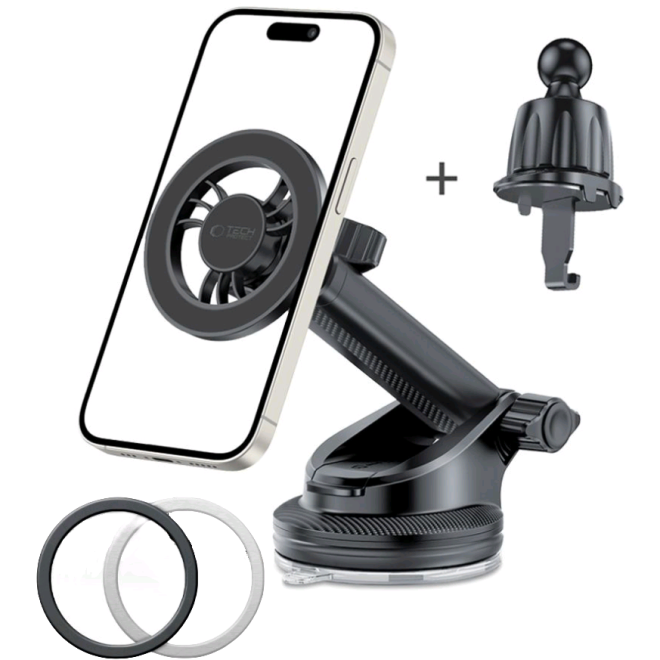 Tech-Protect N56 Magnetic MagSafe Dashboard & Vent Car Mount - Μαγνητική Βάση Στήριξης Κινητών MagSafe για Ταμπλό / Παρμπρίζ Αυτοκινήτου & Αεραγωγούς Αυτοκινήτων - Black