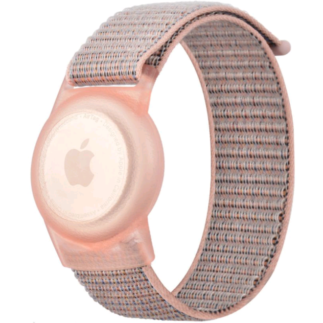 Tech-Protect Nylon for Kids - Λουράκι / Θήκη Καρπού Apple AirTag για Παιδιά - Pink