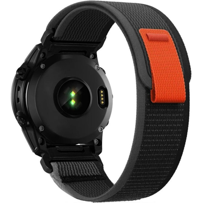 Tech-Protect Nylon Λουράκι - Garmin Fenix 5/6/6 Pro/7/8/E (47mm) - Black / Orange