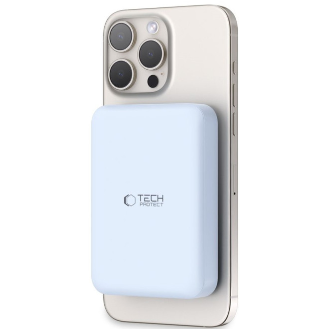 Tech-Protect PB11 LifeMag Magnetic MagSafe PowerBank - Φορητή Μπαταρία Φόρτισης με Ασύρματη Φόρτιση MagSafe 15W / 1 x Type-C - 20W - 10.000mAh - Blue