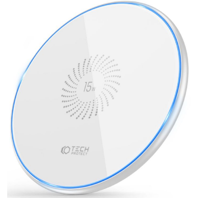 Tech-Protect QI15W-C1 Fast Wireless Charger - Ασύρματος Φορτιστής Qi - 15W - White