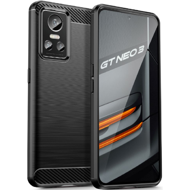 Tech-Protect Θήκη Σιλικόνης Carbon - Realme GT Neo 3 - Black