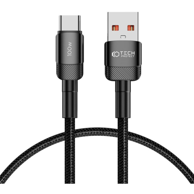 Tech-Protect Ultraboost Evo - Καλώδιο Φόρτισης και Μεταφοράς Δεδομένων USB-A σε Type-C - 50cm - 100W - 5A - Black