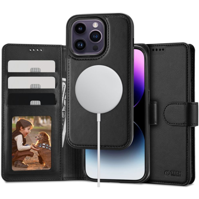 Tech-Protect Wallet MagSafe - 2 σε 1 Πορτοφόλι με Αποσπώμενη Θήκη MagSafe - Apple iPhone 15 Pro Max - Black