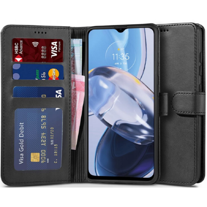 Tech-Protect Wallet - Θήκη Πορτοφόλι Motorola Moto E22 / E22i - Black