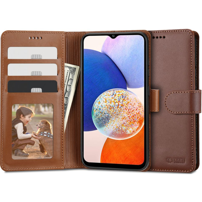 Tech-Protect Wallet - Θήκη Πορτοφόλι Samsung Galaxy A14 - Brown