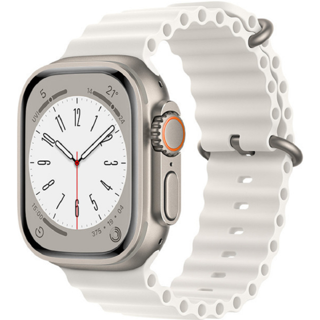 Techsuit Watchband W038 - Λουράκι Σιλικόνης Apple Watch Ultra2/Ultra1/SE/10/9/8/7/6/5/4 (49/46/45/44mm) - White