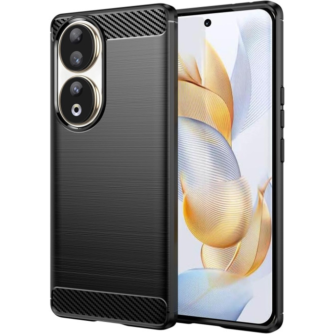Techsuit Carbon Silicone - Θήκη Σιλικόνης Honor 90 / 80 - Black
