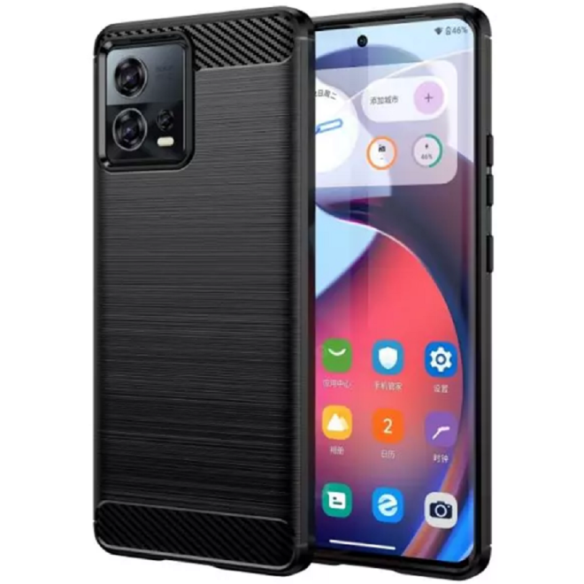 Techsuit Carbon Silicone - Θήκη Σιλικόνης Motorola Edge 30 Fusion - Black