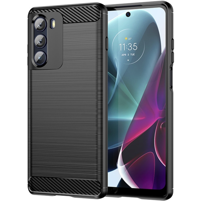 Techsuit Carbon Silicone - Θήκη Σιλικόνης Motorola Moto G200 5G / Edge S30 - Black 