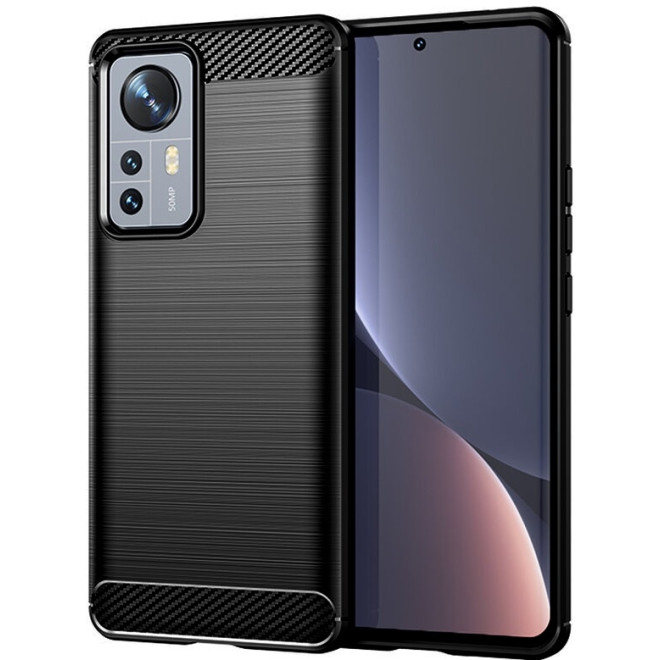 Techsuit Carbon Silicone - Θήκη Σιλικόνης Xiaomi 12 / 12X - Black