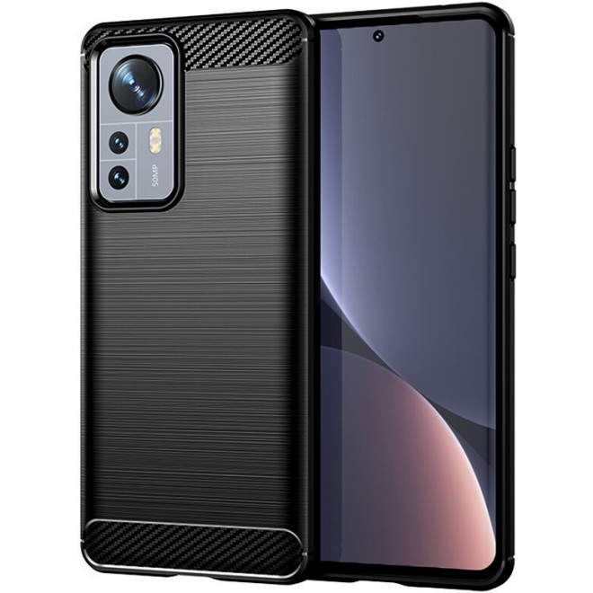 Techsuit Carbon Silicone - Θήκη Σιλικόνης Xiaomi 12 Pro 5G - Black